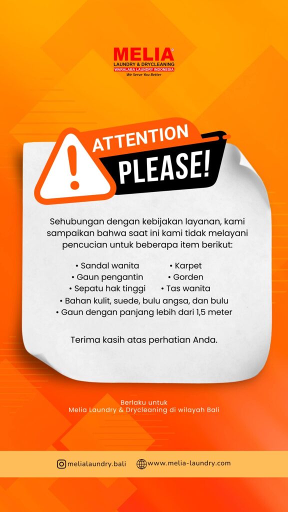 Kebijakan Layanan Melia Laundry